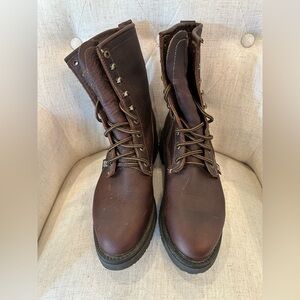 NEW Justin Boots O761 Brown Leather Trucker Workwear Sz 7 D Cowboy Rodeo Western